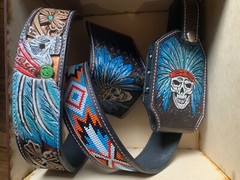 Unisex chinseled western belt 