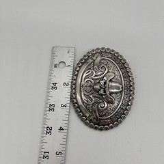 Cowboy Till Death Western Skull Belt Buckle Silver Tone Crumrine Floral Men&rsquo;s