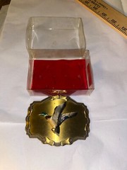 1978 Raintree Belt Buckle~3D Mallard Duck~Enamel & Brass Finish