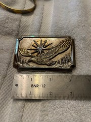 Vintage Belt Buckle Sun and Eagle