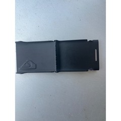 Quiksilver Mens Matte Black Web Belt Buckle White Mountain Wave Logo Flip Top