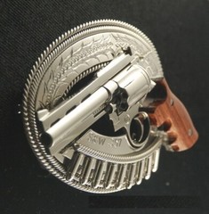 (MADE BY ORDER) BUCKLE HANDMADE STAINLESS STEEL WESTERN STYLE GUN S&W .357