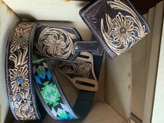 Unisex chinseled western belt 