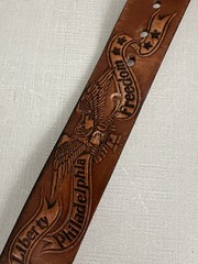 USA commerative 200th anniversary leather belt & buckle, Sz M 34-36, America!