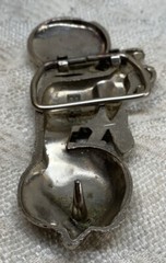 4&Prime; wide Figural Motorcycle W/ Saddle bag Silver color bikers belt buckle