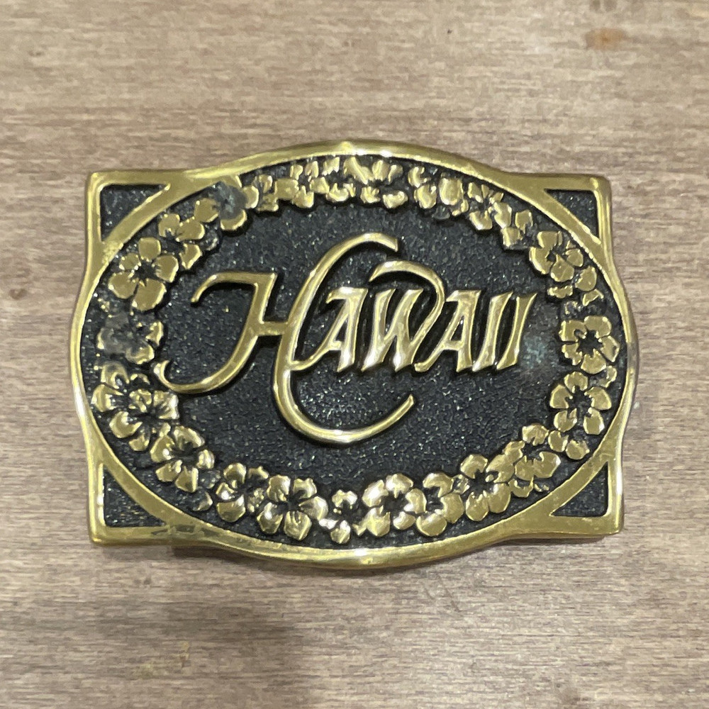 Heritage Mint Ltd Hawaii Floral Brass Western Belt Buckle AM-A510