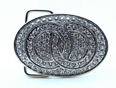 Fashion Men Women western classic Belt Buckle Silver Metal crystal rhinestones 8