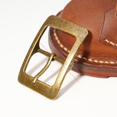 Huge Retro Brass Men Prong Center Bar Leathercraft Belt Buckle Fits 36mm Strap