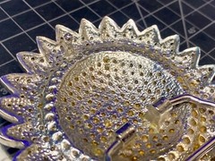 A Blue Green Sea Of Rhinestones – Starburst Cutout Vintage Belt Buckle