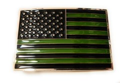 USA FLAG OD Green and Black belt buckle military army navy marines AF US Seller