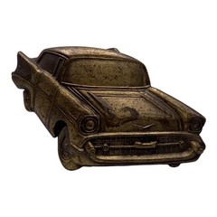 Vintage 1957 Chevy Bel Air Car Belt Buckle Metal 57 Chevrolet Hot Rod gold tone