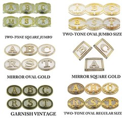 New Men Women Western Initial Rodeo Letter A-Z Silver Gold Metal Antiqued Mirror