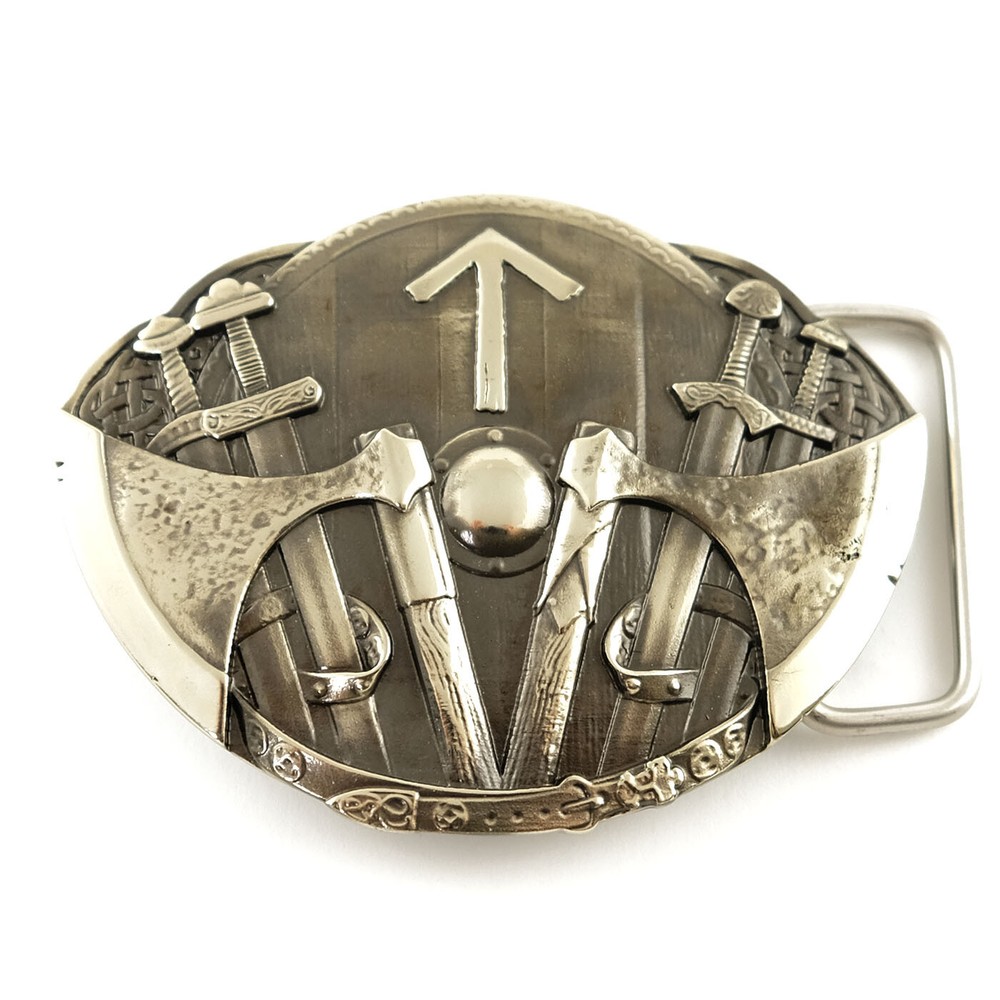 Tiwaz german silver belt buckle Old Norse Scandinavian Celtic Viking Pagan runic