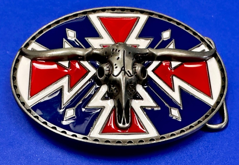 Longhorn Steer Bull Skull Southwestern Native American Vibe Belt Buckle