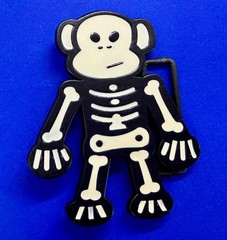 3D Skeleton Cartoon Style Cutout White Black Colored Fashion NOS Belt Buckle