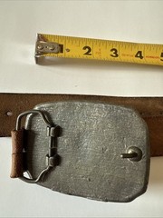 Vintage Masonic Shriner Belt & Buckle – Sword & Crescent Design – Leather Belt