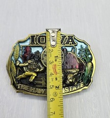 The Great American Buckle Co. 1986 Iowa Hawkeye State Enamel 1821 USA Made