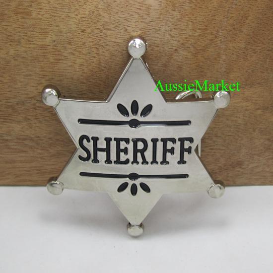 1 x mens belt buckle quality metal alloy sheriff badge western jeans cowboy new