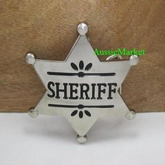 1 x mens belt buckle quality metal alloy sheriff badge western jeans cowboy new