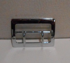 X2 Solid Brass Chrome Rectangle Belt Buckle Center Bar 2 Prong 2 3/4&Prime; x 1 7/8&Prime;