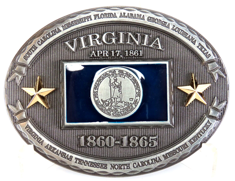 Virginia Southern States 1860-1865 Metal Belt Buckle State Seal
