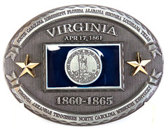 Virginia Southern States 1860-1865 Metal Belt Buckle State Seal