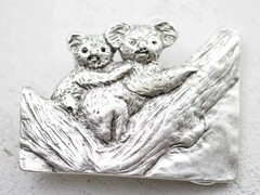Koala Bear with Baby Silver Tone Belt Buckle for Jeans Leather Belt