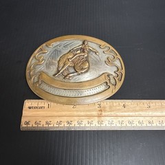 Vintage Johnson and Held 100% Handcrafted Rodeo Roping Belt Buckle- Signed-NICE