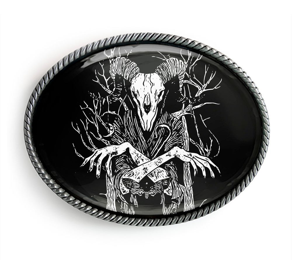 Baphomet Belt Buckle – Satanic Occult Witchcraft Art Belt Buckle – 17