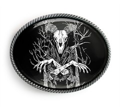 Baphomet Belt Buckle – Satanic Occult Witchcraft Art Belt Buckle – 17