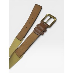 Lacoste Men&rsquo;s Brown Leather & Beige Canvas Belt size 34/85