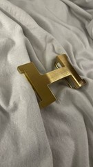 H 38-40mm 1.5` Belt Buckle Gold Tone H Replacement Buckle