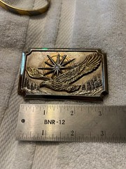 Vintage Belt Buckle Sun and Eagle