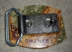 Handcrafted Buckle & Bola set Owyhee stone Green & Brown Natural stone