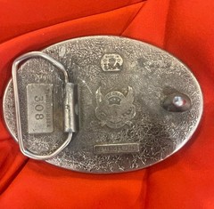 Vtg Oilfield Blank Personalized Banner 1981 Metal Belt Buckle Great American USA
