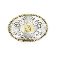 Nocona Antique Scroll & Initial Oval Belt Buckle 37072