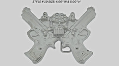 Skull Belt Buckles Gun Silver Metal Emblem Vintage Pirate Men Women BlingTattoo