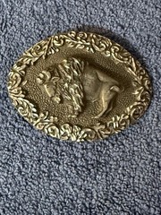 Vintage EGE American Bison Pewter Belt Buckle Buffalo 1993 Made In USA