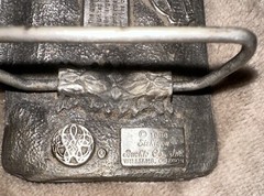 Siskiyou Buckle Company 1986 Steam Engine Train Belt Buckle Silver tone Vtg 3×2”