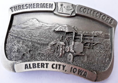 1987 Iowa Specialty belt buckle Thresherman Collectors Albert City John Deere