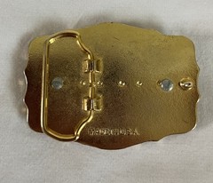Vintage Western Style Belt Buckle with Intricate Initial Motif Letter M USA