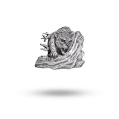 3D Panther Green eyes symbol of speed Belt Buckle 925 Sterling Silver accessory