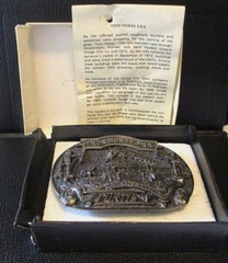 Curtis Machine Company Dodge City Kansas Iron Horse Train Era Belt Buckle 1982