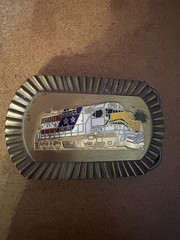 Vintage America&rsquo;s North Star 1995 Diesel Train Belt Buckle Railroad Locomotive