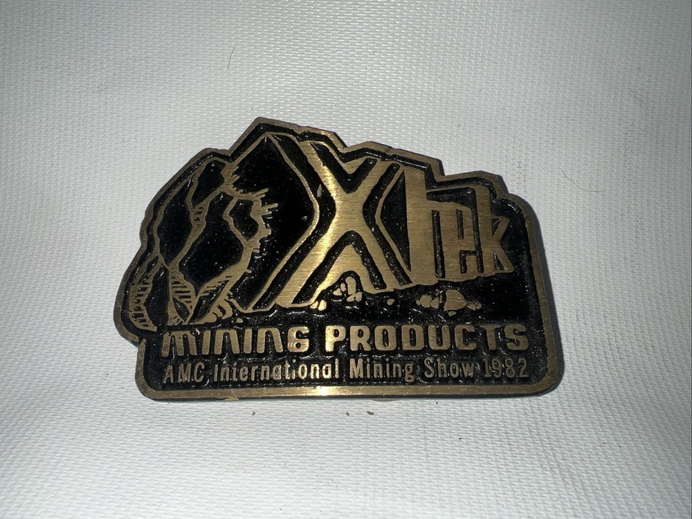 XTek Mining Products Belt Buckle DynaBuckle Limited Edition Solid Brass 1982