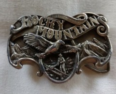 Rocky Mountains Belt Buckle Eagle Gold Miner 1985 Commemorative 51/2500 Vintage