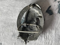 Vintage EJC Belt Buckle 4.25 x 2.75 in Wolf Southwestern Turq 1996 Oval 1.75