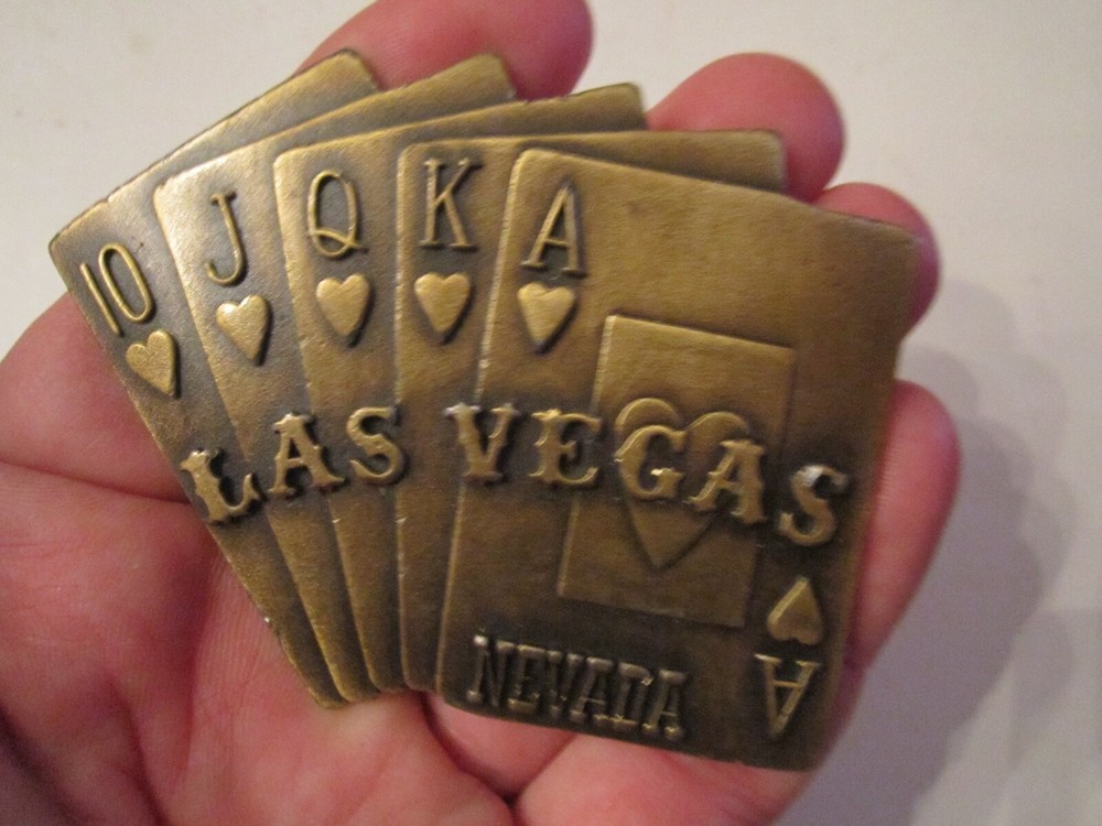 LAS VEGAS NEVADA BELT BUCKLE – HEAVY BRASS – CR