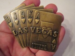 LAS VEGAS NEVADA BELT BUCKLE – HEAVY BRASS – CR