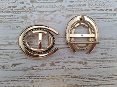 Metal Horseshoe Belt Buckle Setting Lot of 9